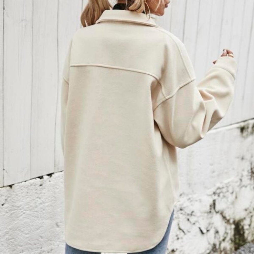 CASUAL DOLLZ Flap Pocket High Low Hem Coat - Picture 3 of 11